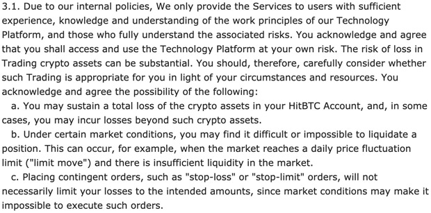 HeathBTS accepte les termes de l'accord. hitbtc.com accepte les termes et conditions