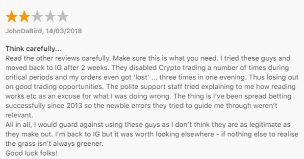cityindex.com critiques des commerçants Critiques de City Index