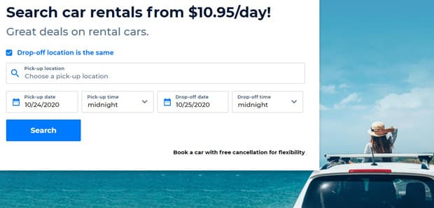 Réservations de voitures Priceline
