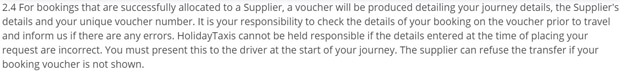 Holliday Taxi fournissant un bon de réservation Offre de bons de réduction de holidaytaxis.com