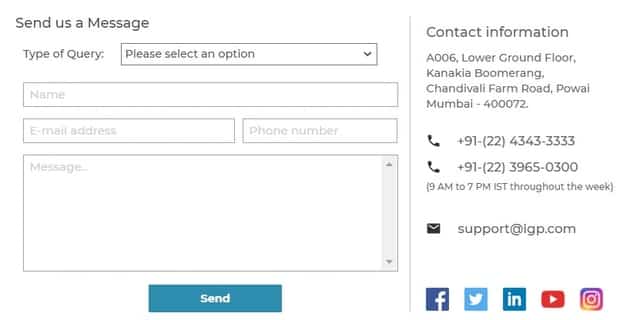 Service d'assistance du site web de l'IGP Service clientèle de igp.com
