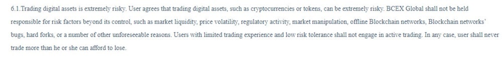 BCEX : les risques du trading de crypto-monnaies bcex.online trading risks