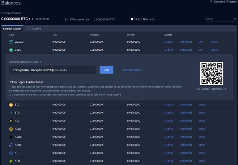 recharge bcex.online BCEX pour effectuer un dépôt