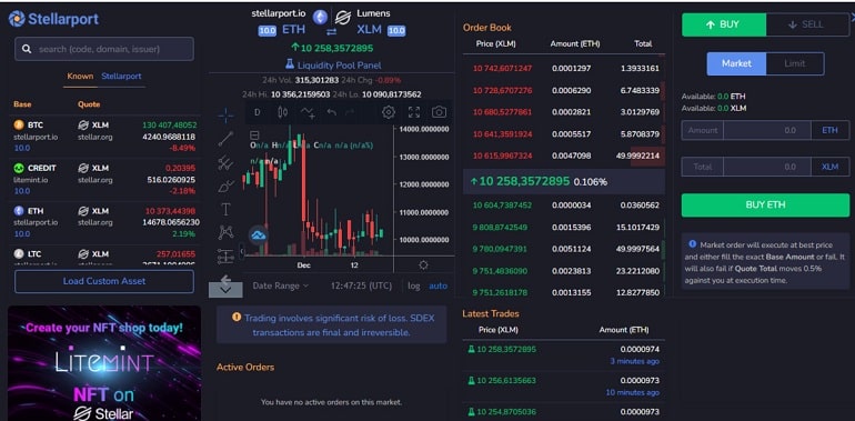 Stellarport pour échanger des crypto-monnaies Bourse Stellarport cryptocurrency