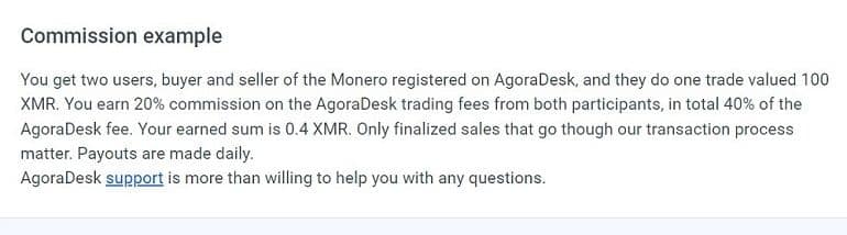commissions du programme de parrainage de agoradesk.com Programme de parrainage d'AgoraDesk