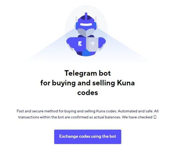 Télégramme bot Kuna Bot Telegram kuna.io
