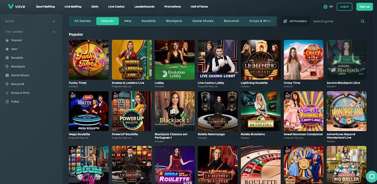 vave.com live casino