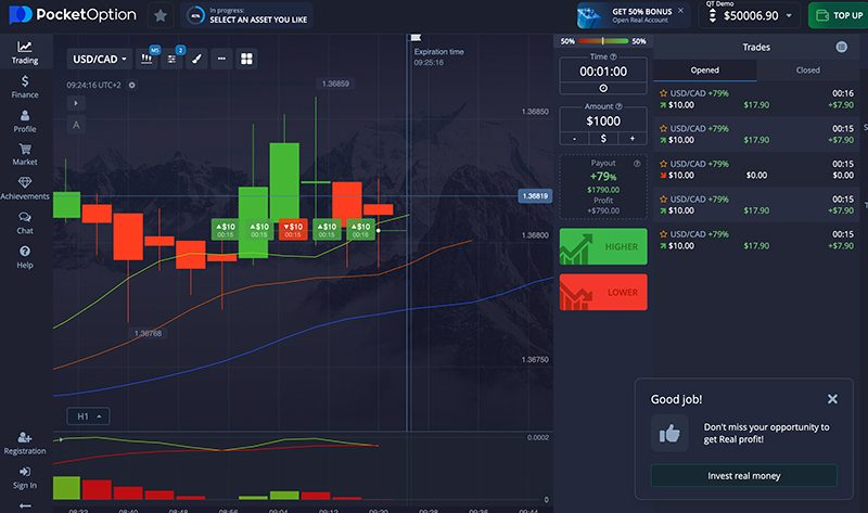 Pocket Option est un courtier en options binaires moderne et fiable